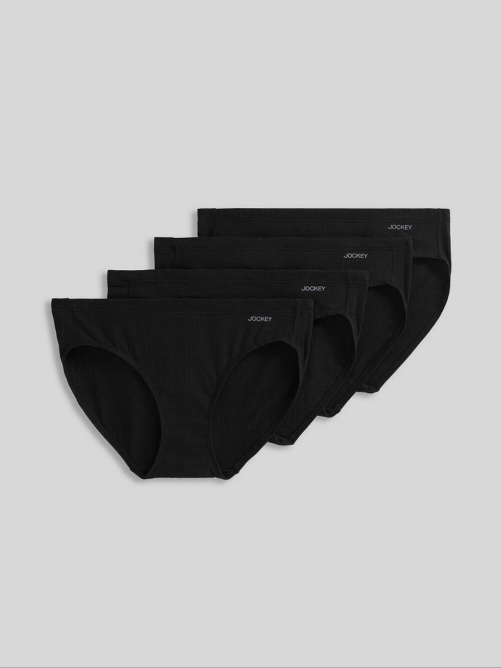 Jockey Womens Black Cotton Bikinis - XXL Pack of 4 NIB